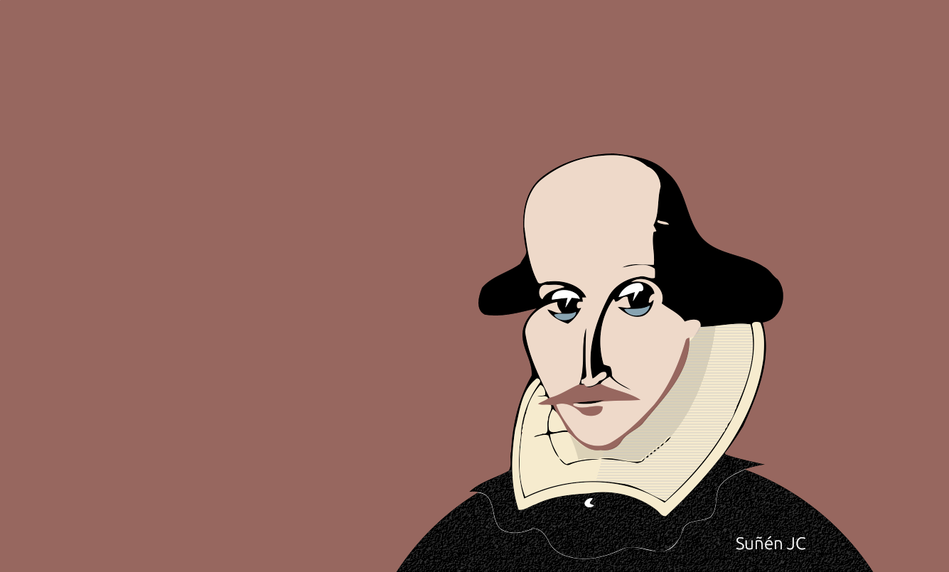 William Shakespeare. Caricatura de Juan Carlos Suñén